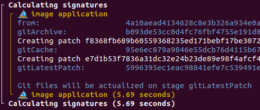 git files actualized on specific stage